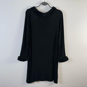 AHNI Handmade Tunic Shirt Top Black Slinky Size 1 Small Medium Stretchy Art Wear